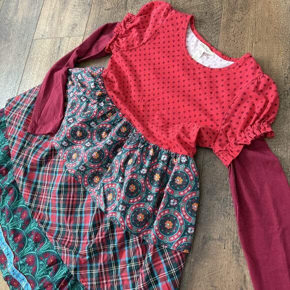 Matilda Jane Jolly Holiday Dress Girls Size 12 Ruffled Christmas Long Sleeve - Picture 1 of 7